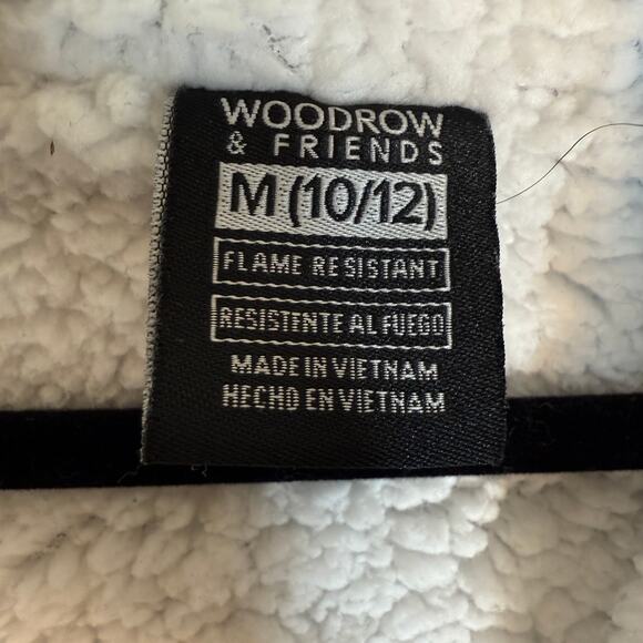 Woodrow Friends Bath Robe Boys 10 Gray Dog Faces Fleece Cozy Comfort Hooded Swim - Picture 3 of 8